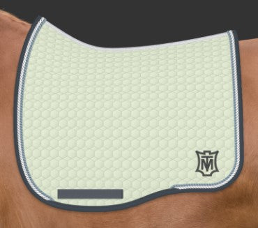 Mattes Euro Fit Dressage Pad with White/ Aqua Pipping