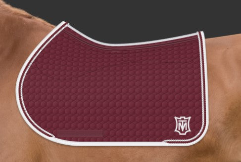 Mattes Show Jump Square Pad with Correctional System and White/ Burgundy Pipping
