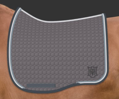 Mattes Euro Fit Dressage Pad with White/ Aqua Pipping