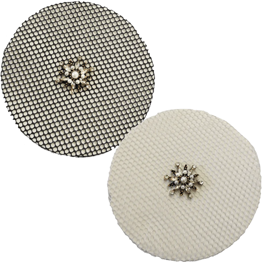 Hamag Hair Bun Net with Diamanté Floret.