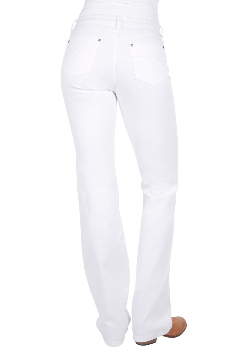 Pure Western Riding Jeans Boot Cut White