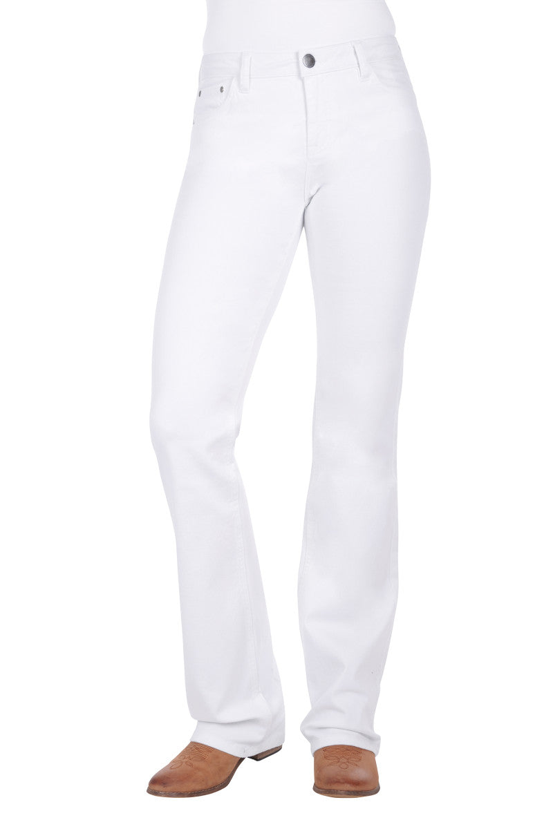 Pure Western Riding Jeans Boot Cut White