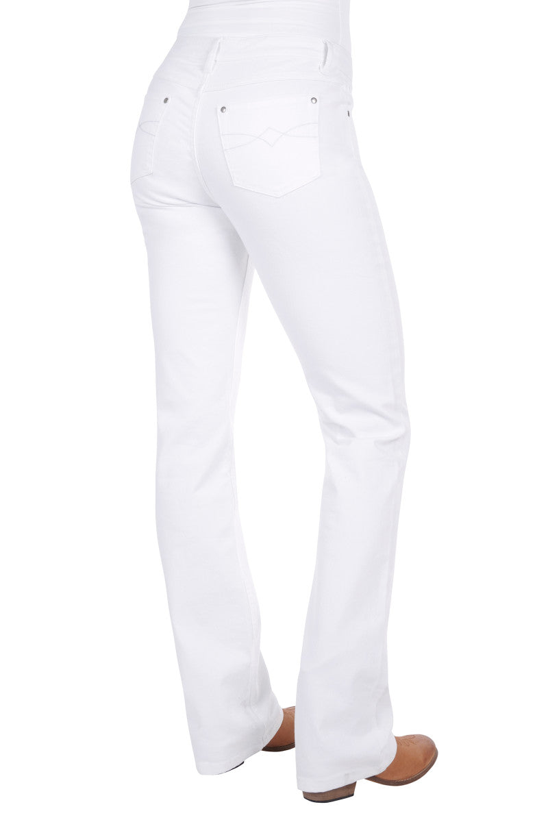 Pure Western Riding Jeans Boot Cut White