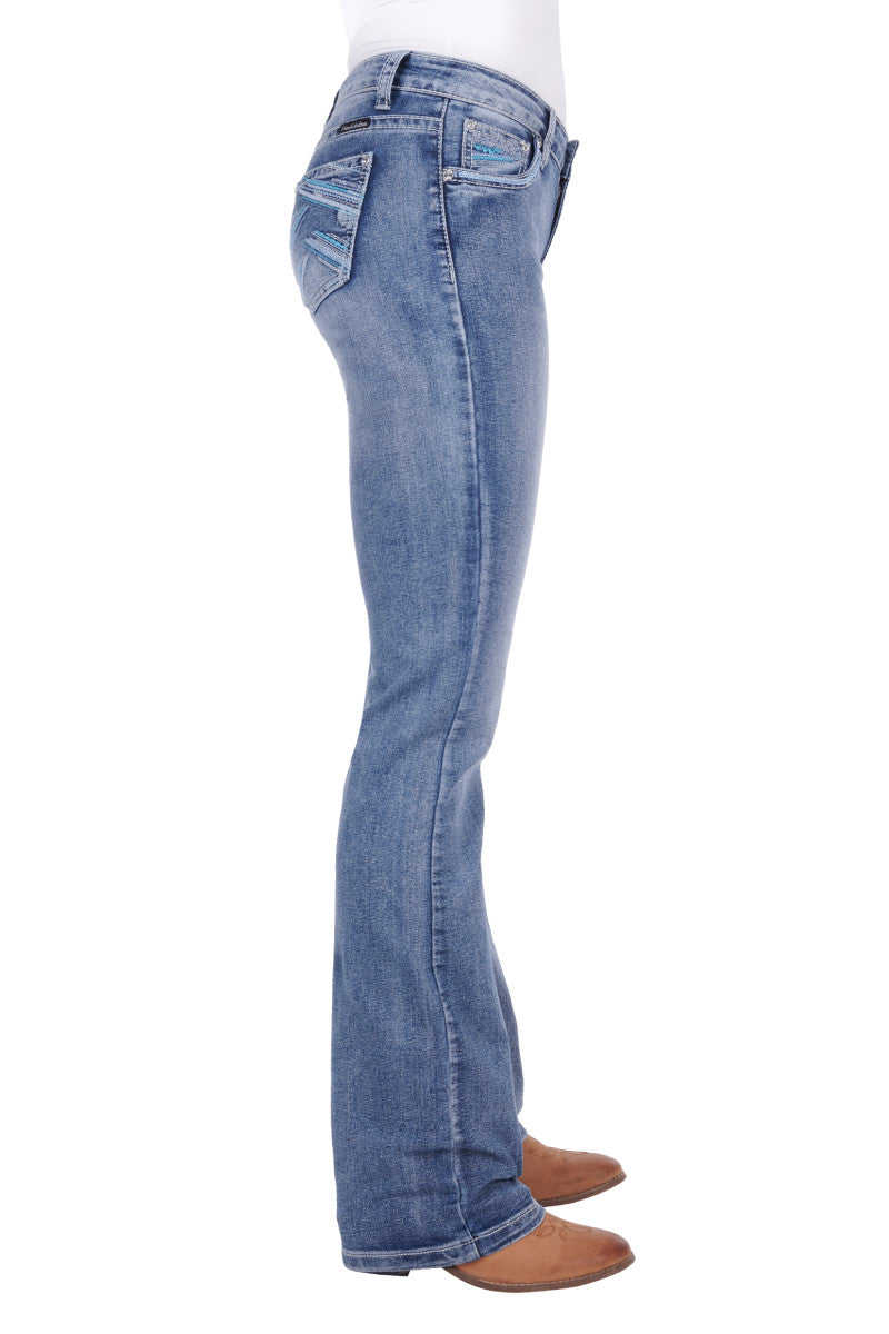 Pure Western Criss Cross Relax Rider Jeans 36 Leg