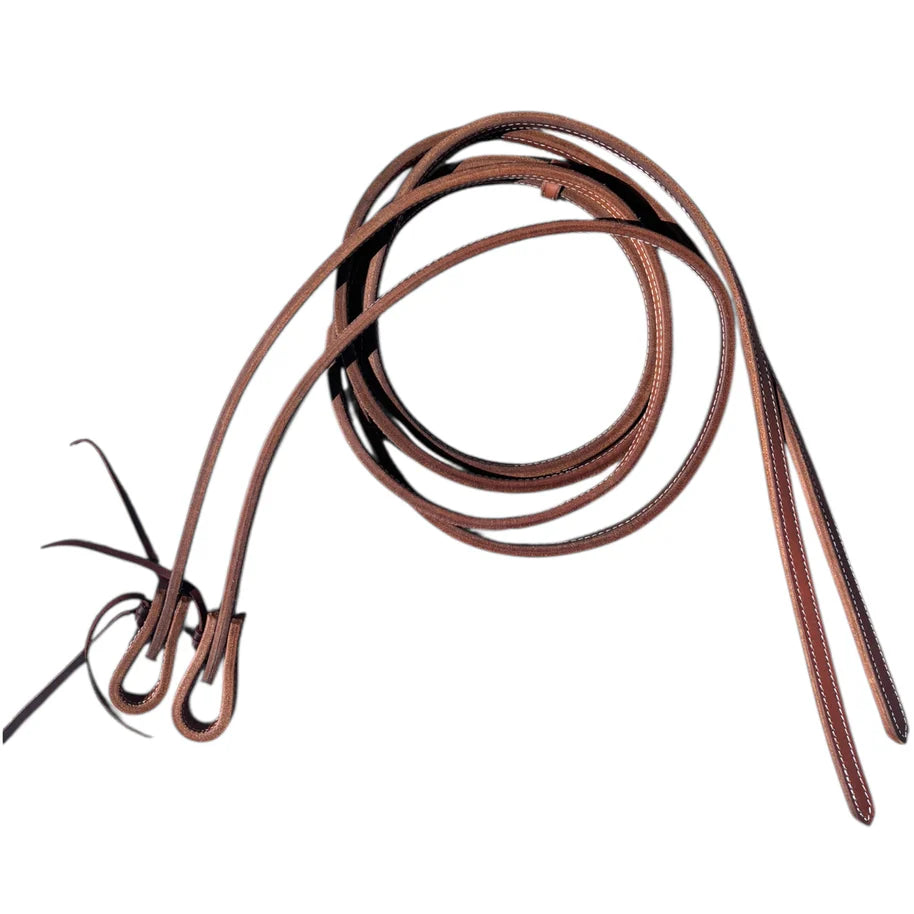 Double stitched USA weighted split cutting reins with waterloop ends