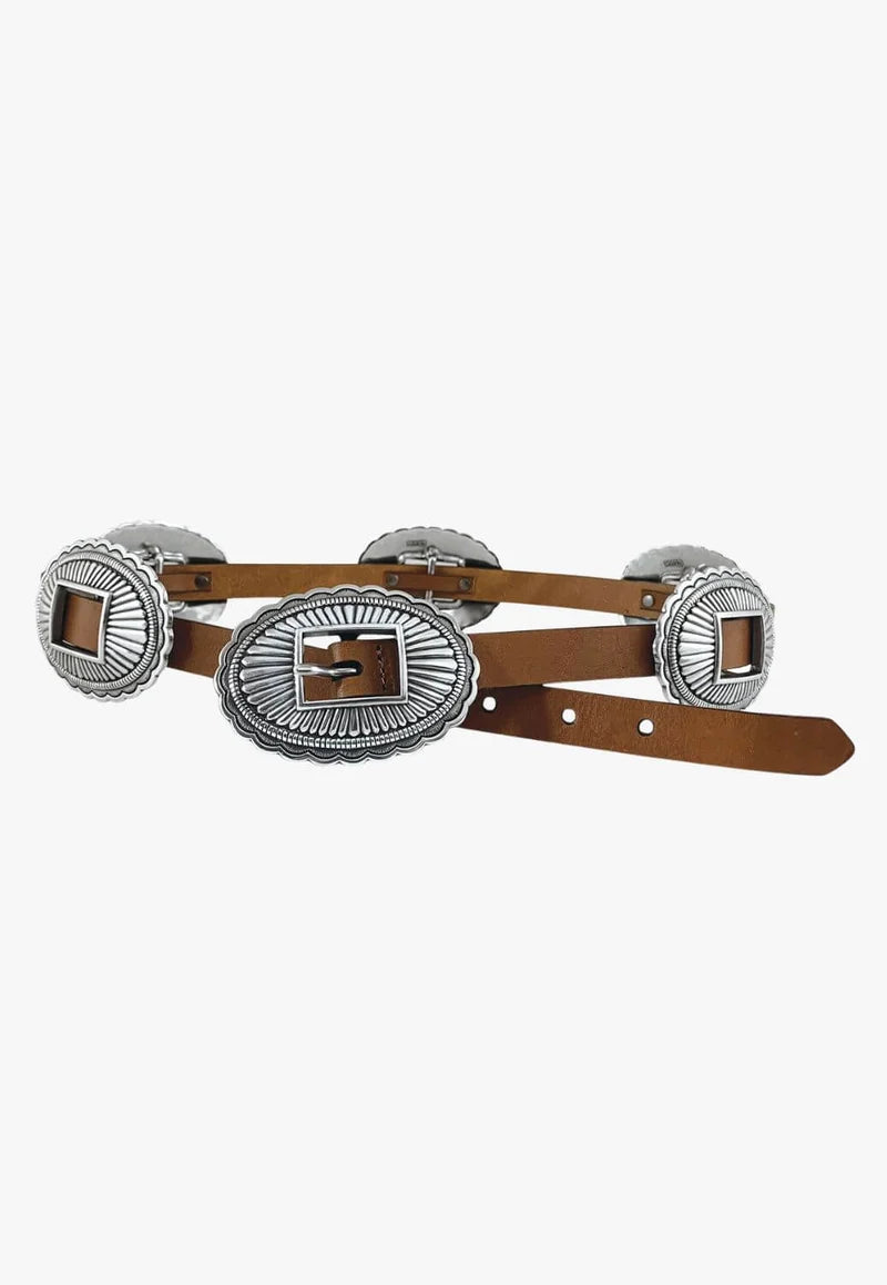 ROPER WMS BELT LEATHER CONCHOS