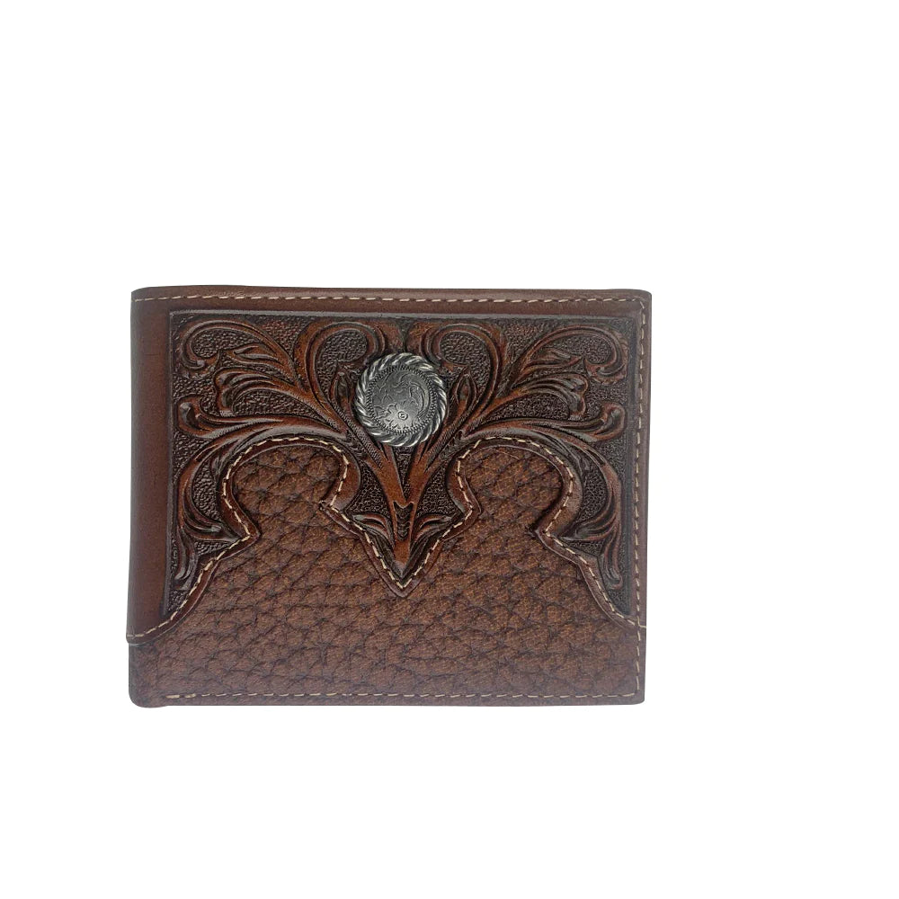 ROPER WALLET BI-FOLD TOOLED YOKE BROWN