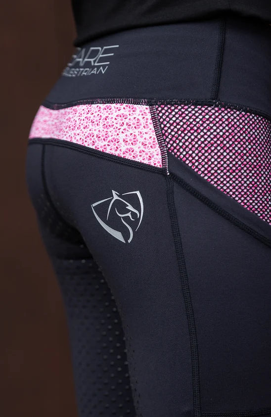 BARE Youth Performance Riding Tights - Mosaic Bloom