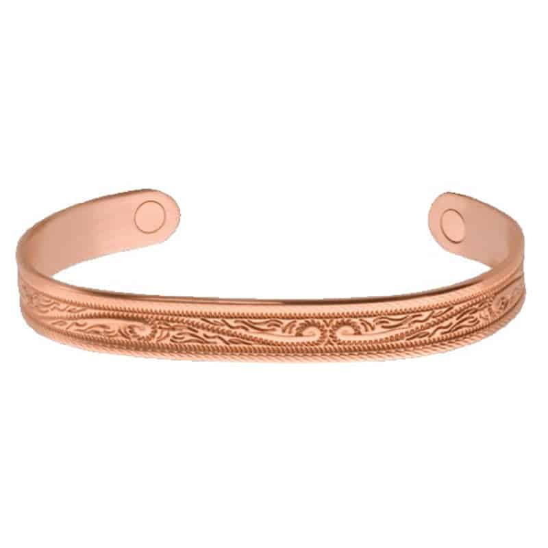 SABONA WESTERN SCROLL COPPER MAGNETIC WRIST BAND.