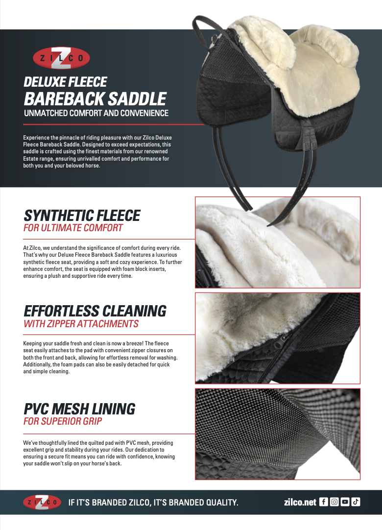 Deluxe Fleece Bareback Saddle.