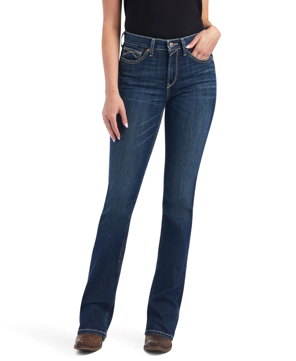 Ariat Womens Real High Rise Boot Cut Dorothy Pacific