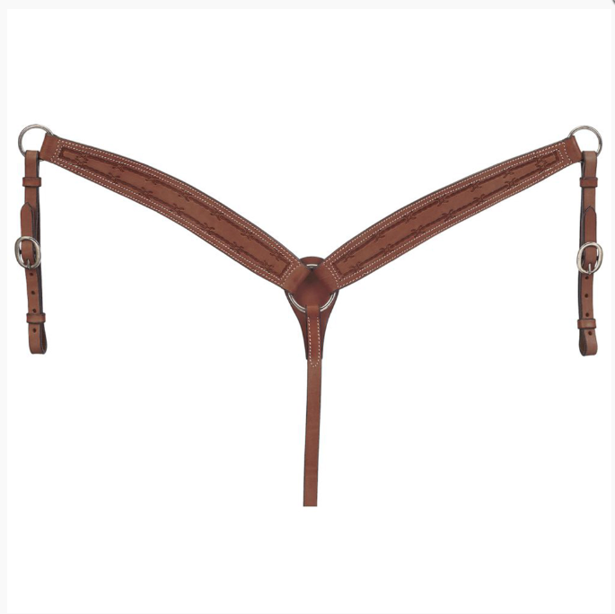 Royal King Barbed Wire Tooled Tapered Breastcollar
