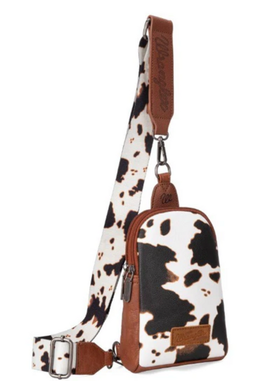 Wrangler Cow Print Sling Bag