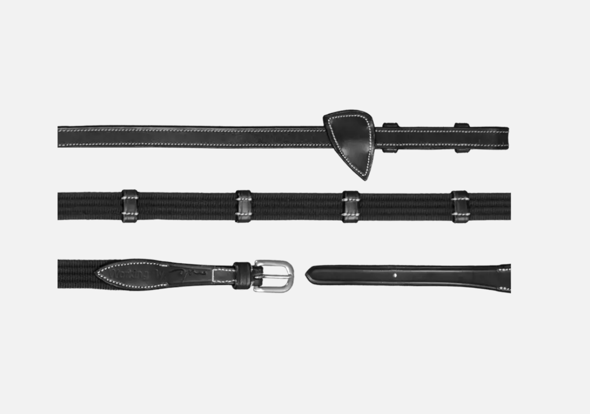 By Dyon 5/8 web Reins with 9 loops.