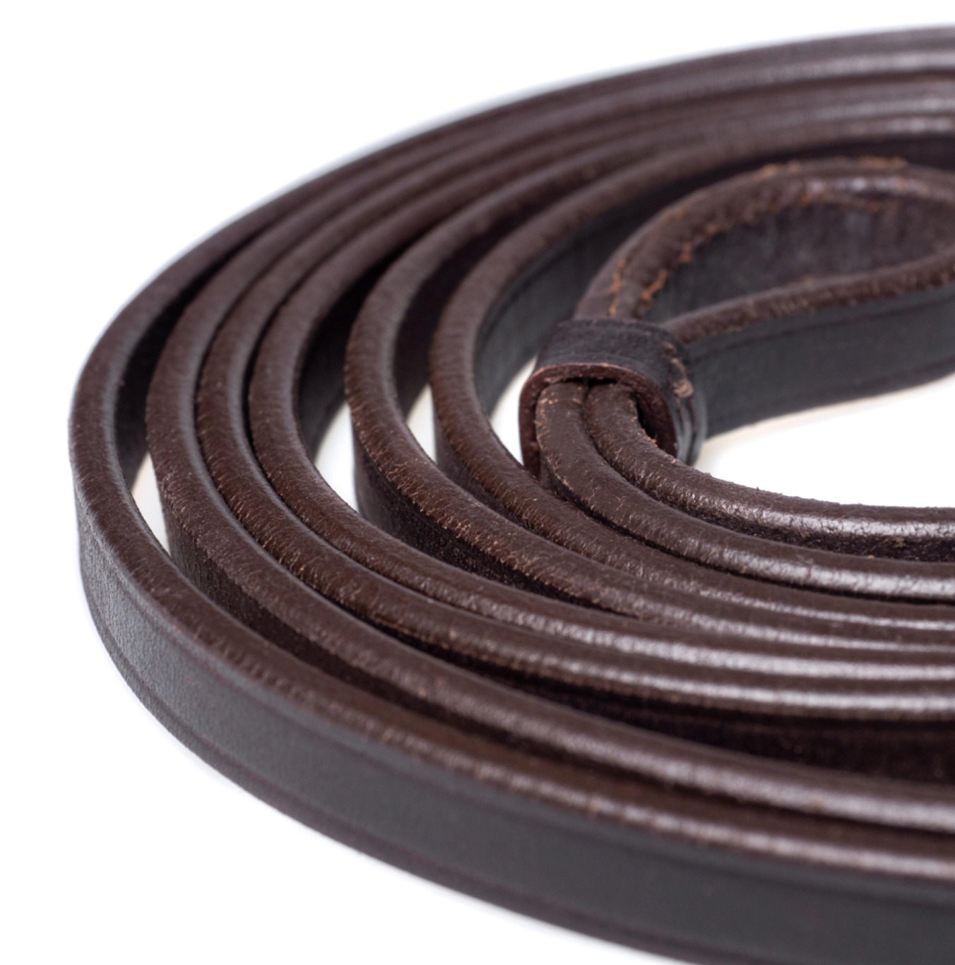 Flexible Fit Show Padded Leather Reins With Stoppers.