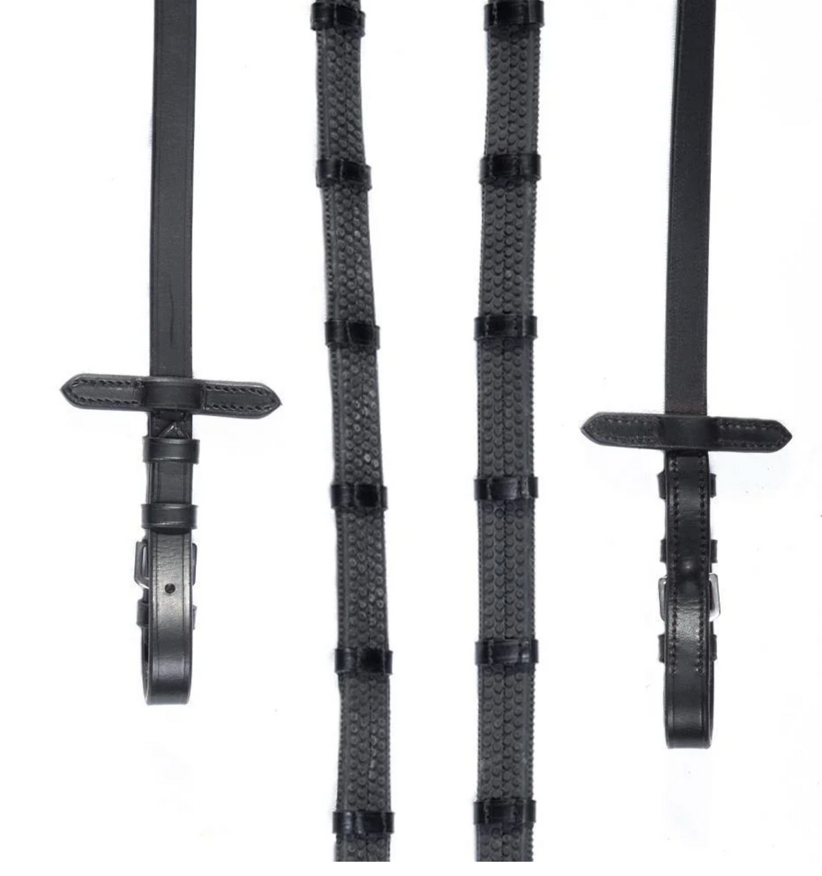 Flexible Fit Rubber Grip Reins.