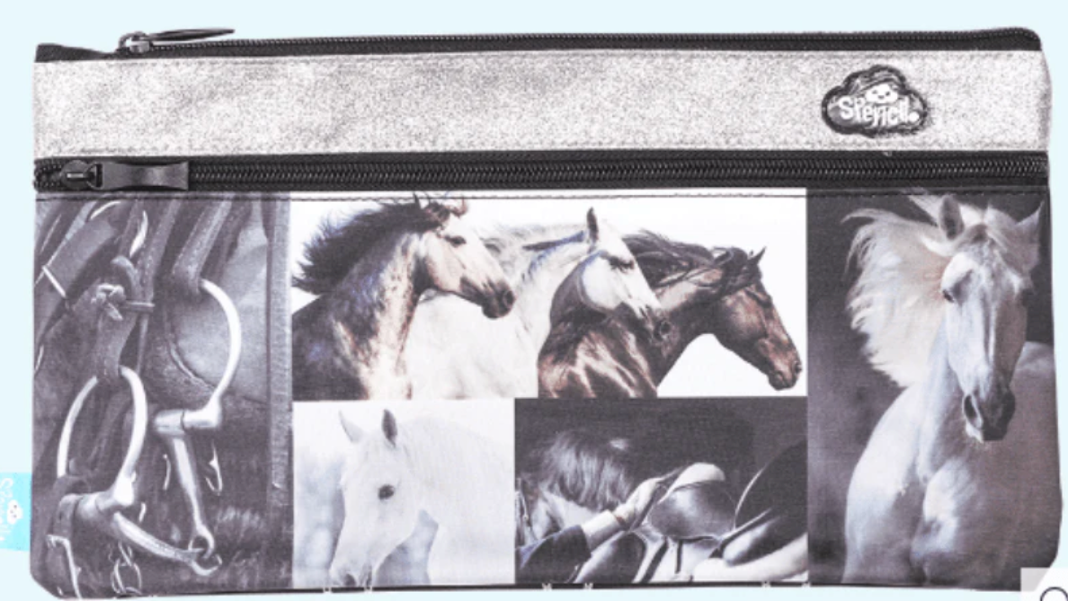Black and White Horse Pencil Case