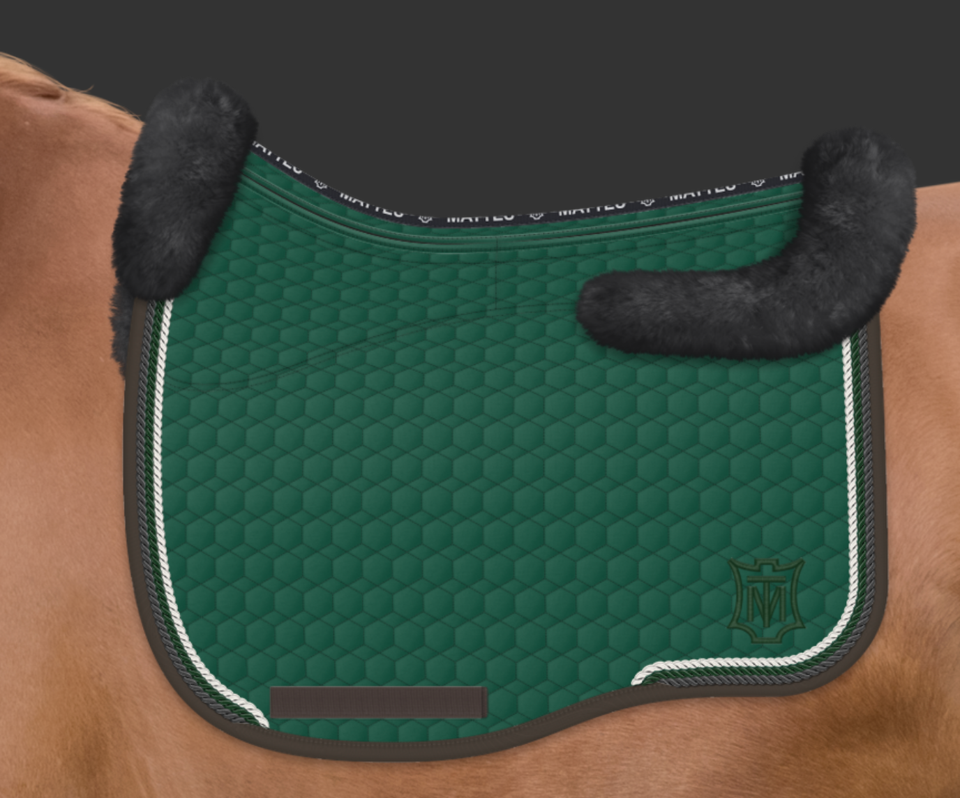 Mattes - Eurofit Dressage Correctional Pad Green with Graphite & Taupe Binding