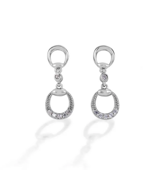 Kelly Herd Earrings Eggbutt Dangle - Sterling Silver