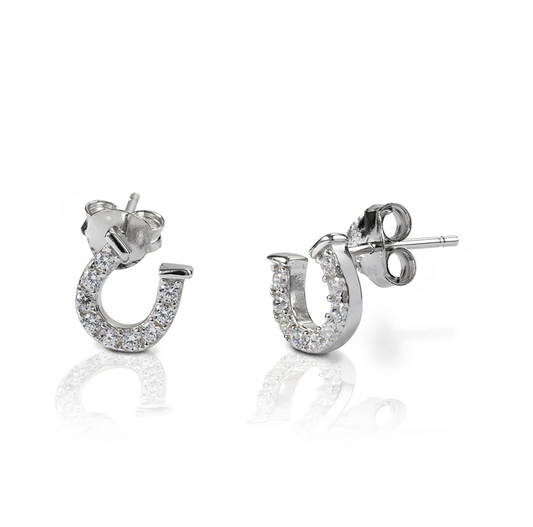 Kelly Herd Earrings Clear Horseshoe Earrings - Sterling  Silve