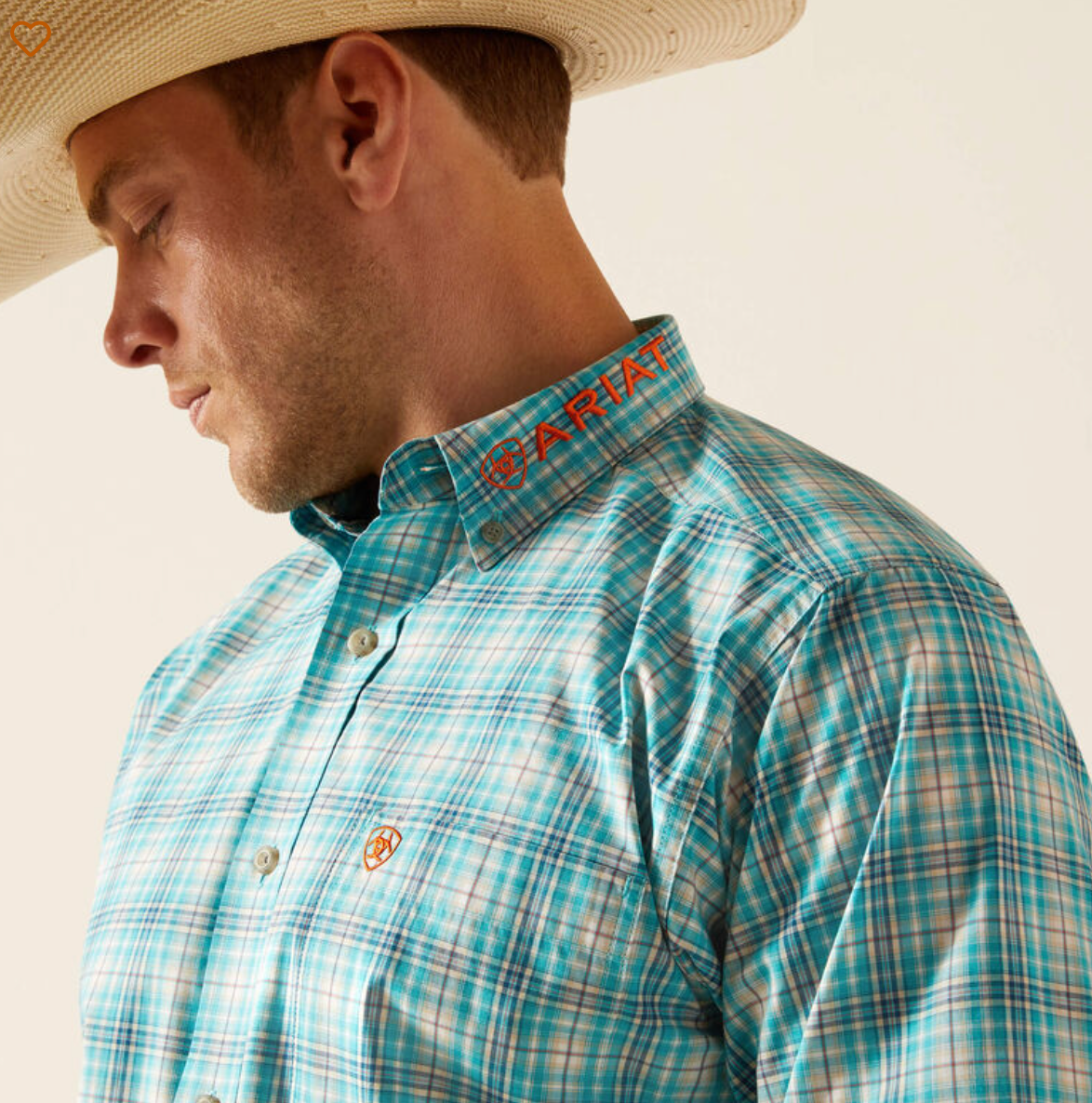 ARIAT MNS PRO TEAM VINCENT LS SHIRT TURQUOISE