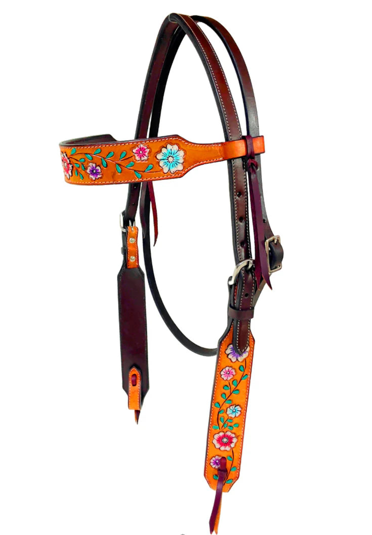 Toprail Equine - "FLORAL VINE" Headstall