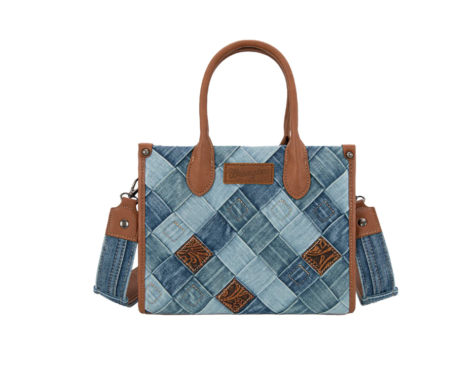 DENIM PATCHWORK CROSSBODY BAG