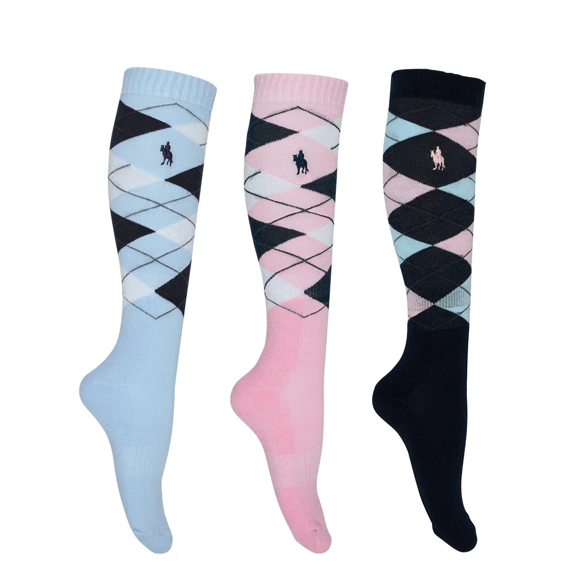 Pink Riding Socks WOMENS 3PK RIDING SOCKS - Edwards Saddleworld Toowoomba