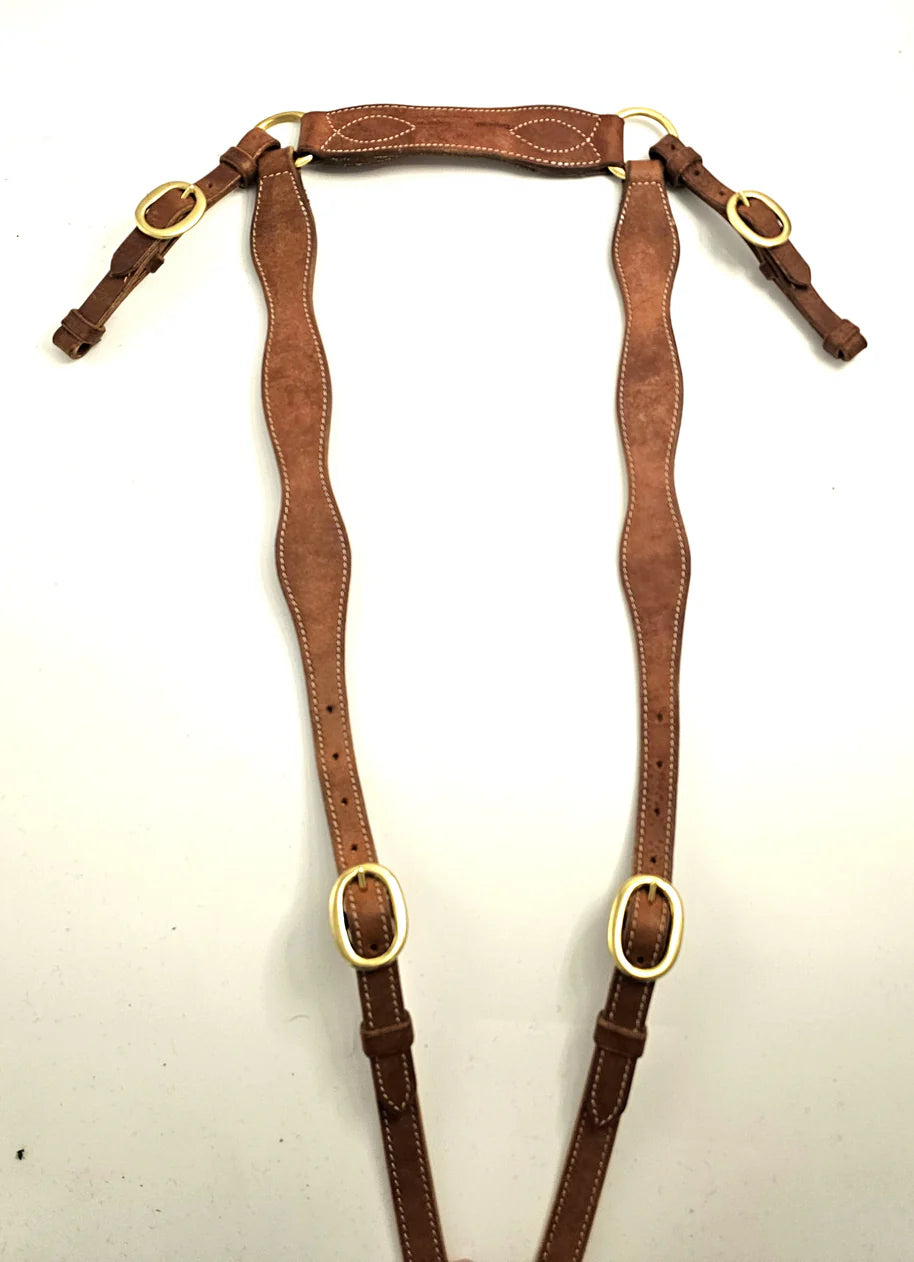 The "WINTON Challenge" USA Harness leather 3 Shaped Breastplate