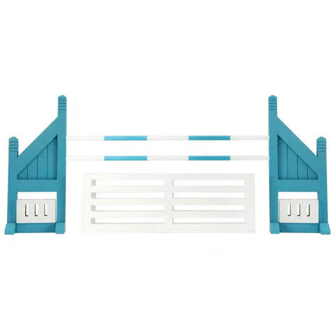 Brush Box Jump - Turquoise and White