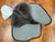 Mattes Euro Fit Dressage Pad with Correctional System, Taupe Sheepskin and Pidgon/ Ice Blue Pipping