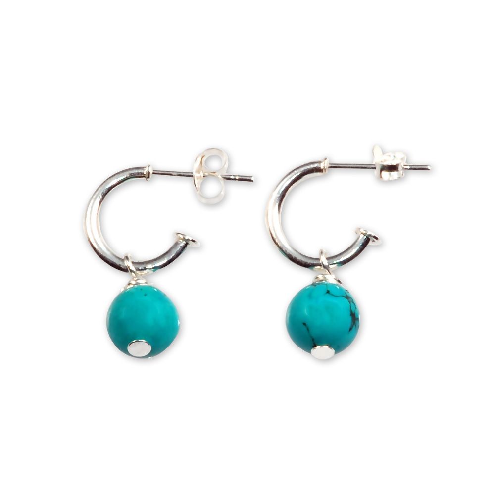 Mountain Creek Jewellery - Turquoise Huggies Earring