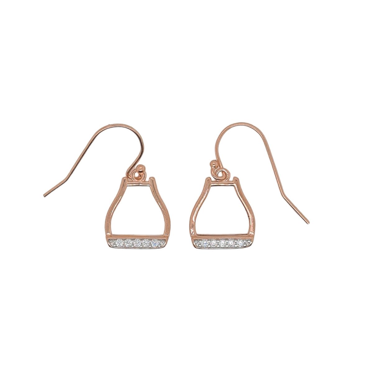 Rose Gold Stirrup Drop Earrings