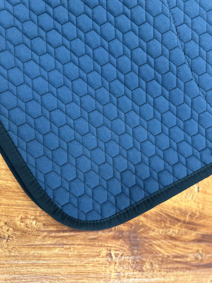 Mattes Navy All Purpose Square Pad with Sheepskin and Blue Binding