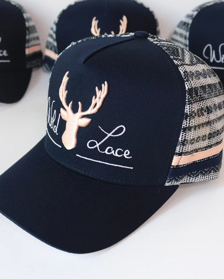 Wild Lace - Navy Aztec Cap