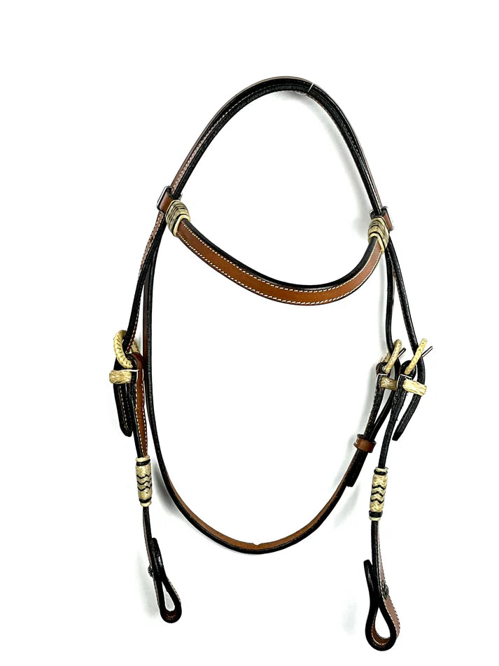 Ezy Ride Bridle Brow with Rawhide Knots and Buckles