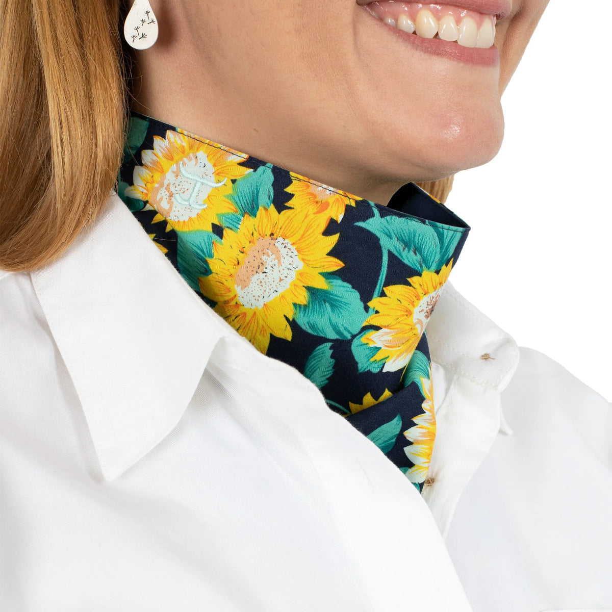 JC WMS CARLEE DOUBLE SIDED SCARF NAVY / NAVY SUNFLOWERS
