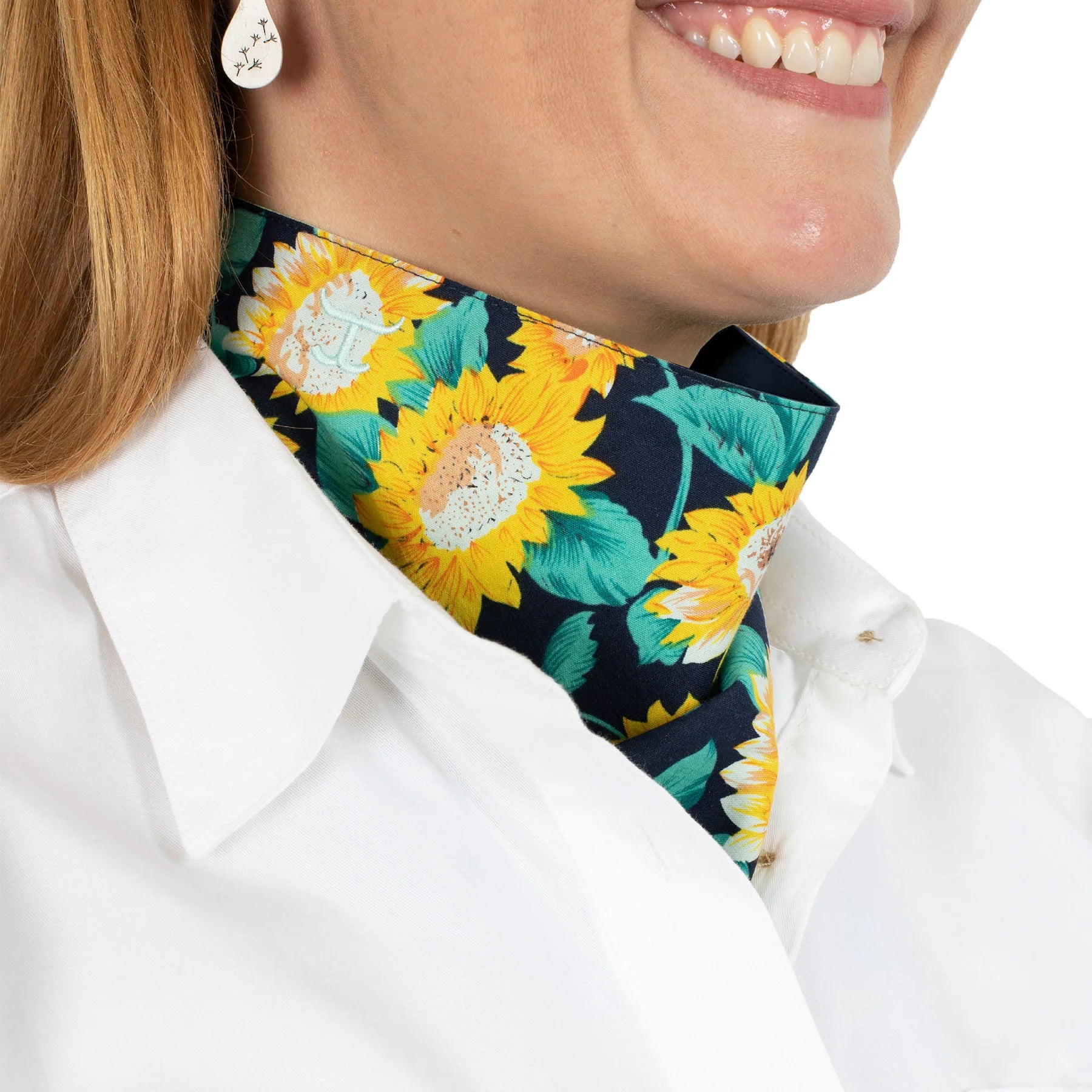 JC WMS CARLEE DOUBLE SIDED SCARF NAVY / NAVY SUNFLOWERS
