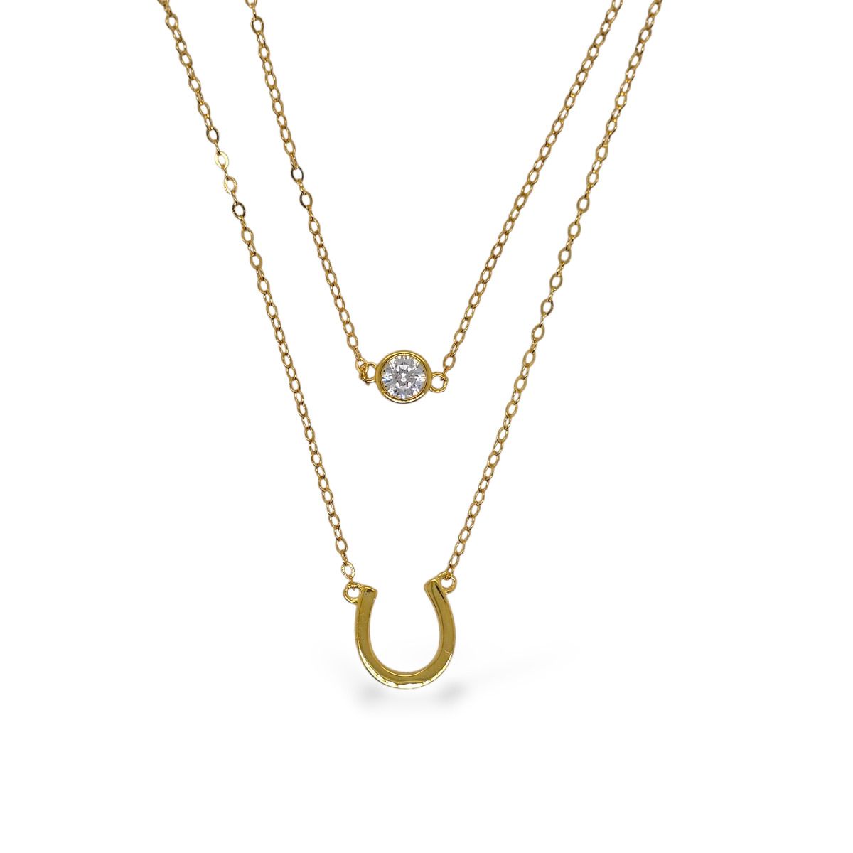 PENDANT S/S YGP CZ &amp; H/SHOE