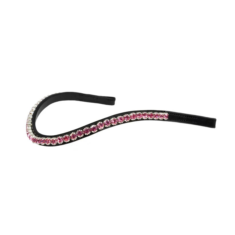 Flexible Fit -  Single Row Pink Thin Crystal Wave Browband