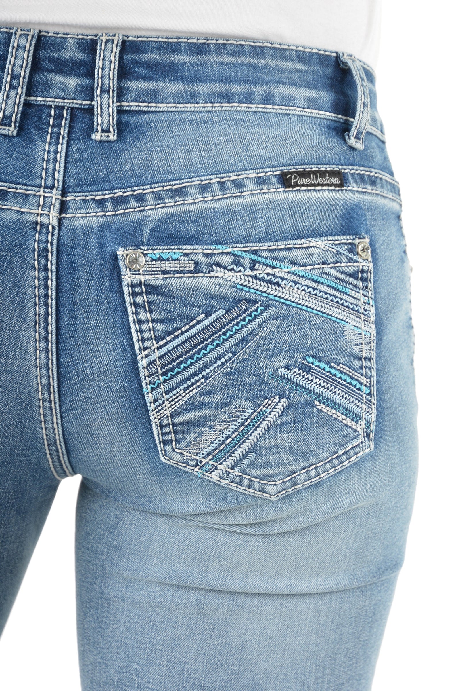Pure Western Criss Cross Relax Rider Jeans 36 Leg
