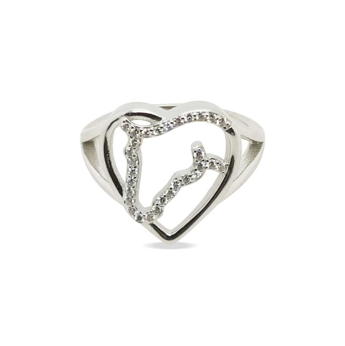 Mountain Creek Jewellery - Ring S/S & CZ Horse in Heart