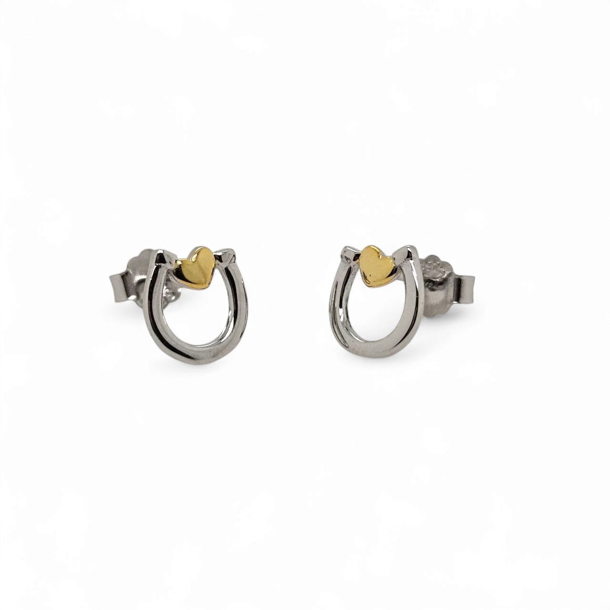 STUDS S/S &amp; YGP SML HORSE SHOE