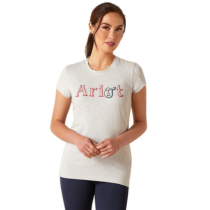 Ariat Wms Saddle T-Shirt Heather Grey