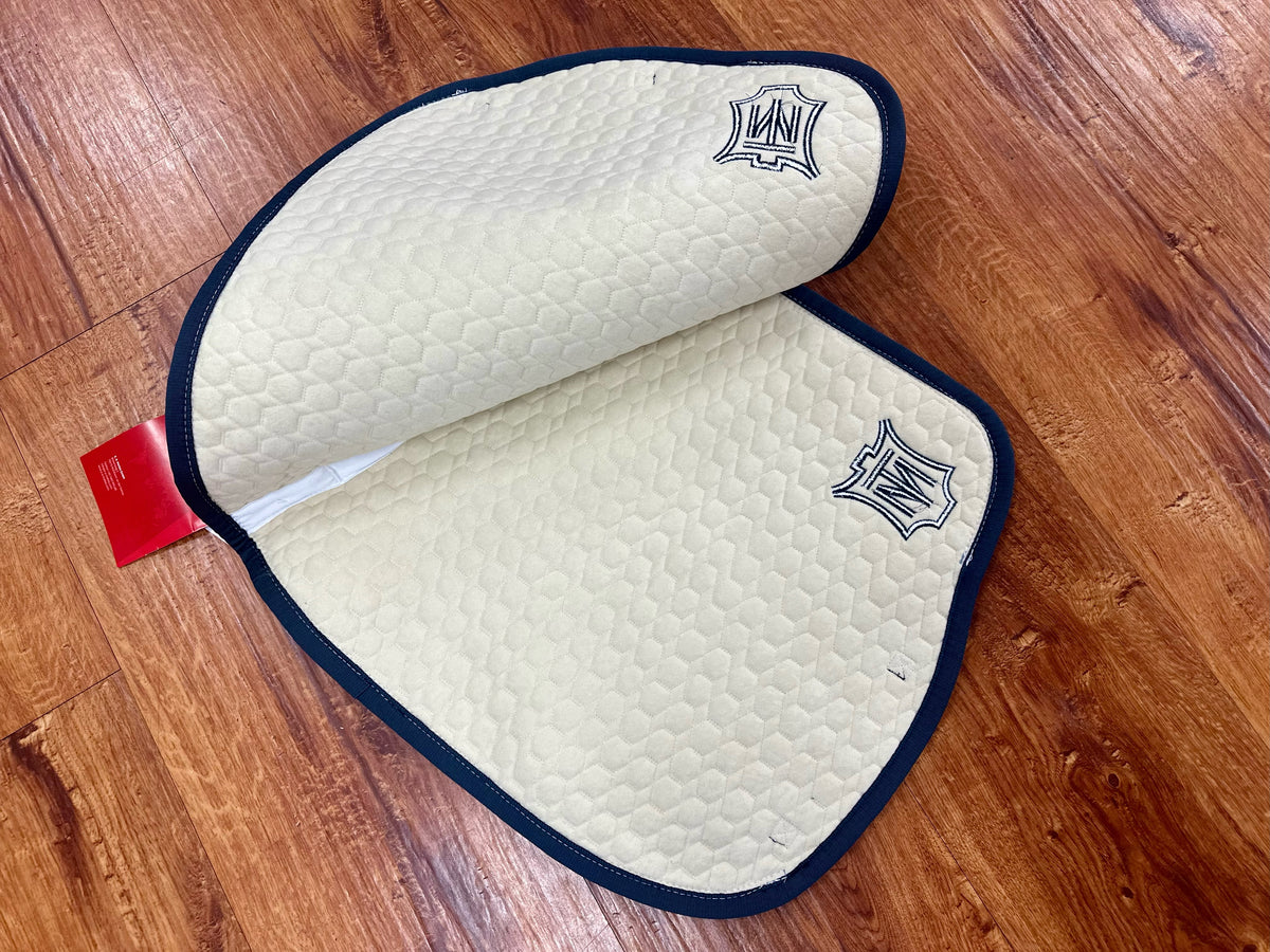 Mattes Euro Fit Dressage Pad with White/ Aqua Pipping