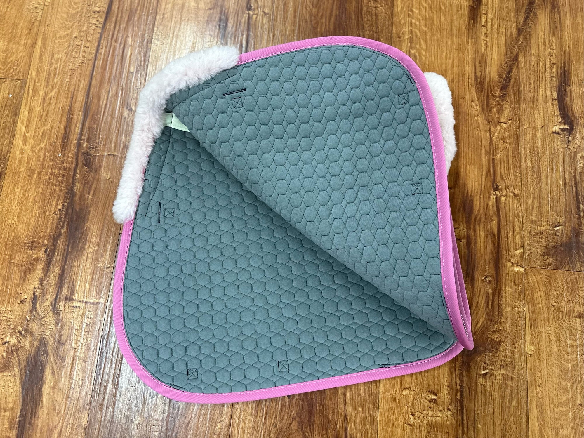 Mattes Square Royal Blue All Purpose Pad with Rose Sheepskin and Binding