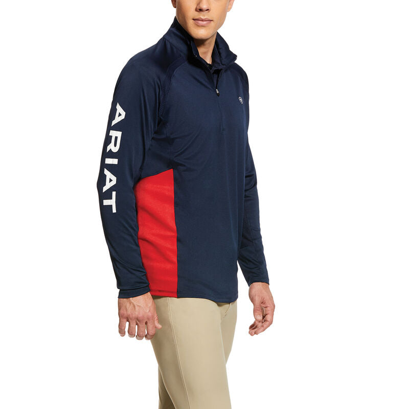 ARIAT MENS SUNSTOPPER TEAM 1/4 ZIP NAVY