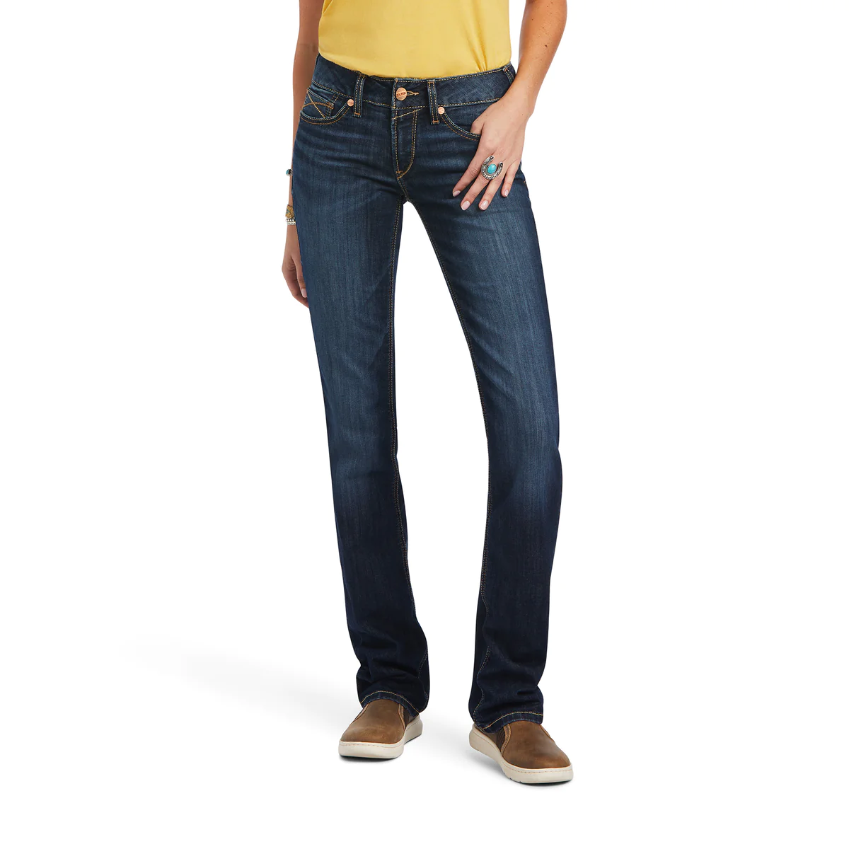 Ariat Womens REAL Mid Rise Straight Leg