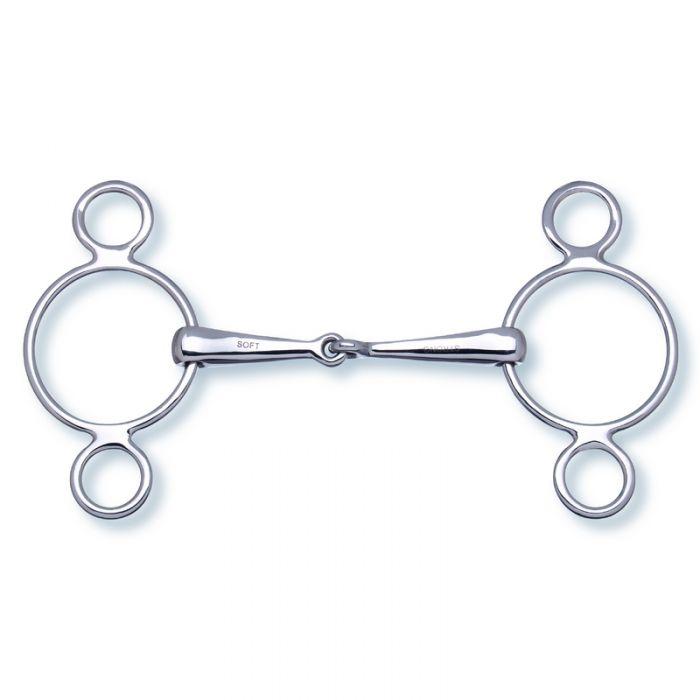 2 in 1 3-Ring Gag Single Jointed Bit