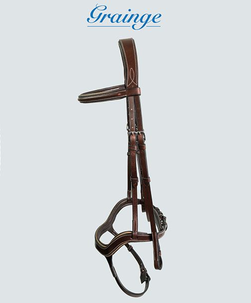 EVENTING BRIDLE BROWN -BEIGE PIPING